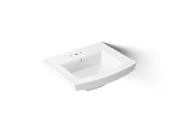 Kohler - Archer 24 Inch Rectangular Pedestal Basin Only - 4 Cc Holes