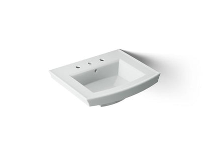 Kohler - Archer 24 Inch Rectangular Pedestal Basin Only - 8 Cc Holes