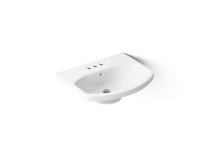 Kohler - Cimarron 22-3/4 Inch Rectangular Pedestal Basin Only - 4Cc Holes