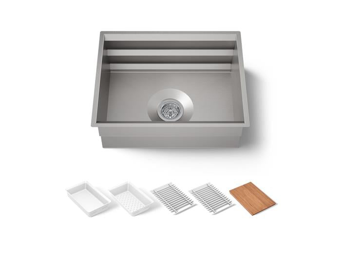 Kohler - Prolific 23 Inch Undermount Single Bowl Workstation Kitchen Sink