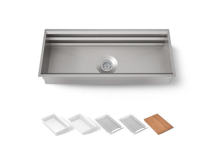 Kohler - Prolific 44 Inch Undermount Single Bowl Workstation Kitchen Sink