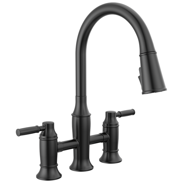 Delta - Renaldi Two Handle Pull-Down Bridge Kitchen Faucet