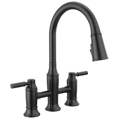 Delta - Renaldi Two Handle Pull-Down Bridge Kitchen Faucet