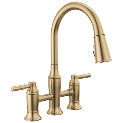 Delta - Renaldi Two Handle Pull-Down Bridge Kitchen Faucet