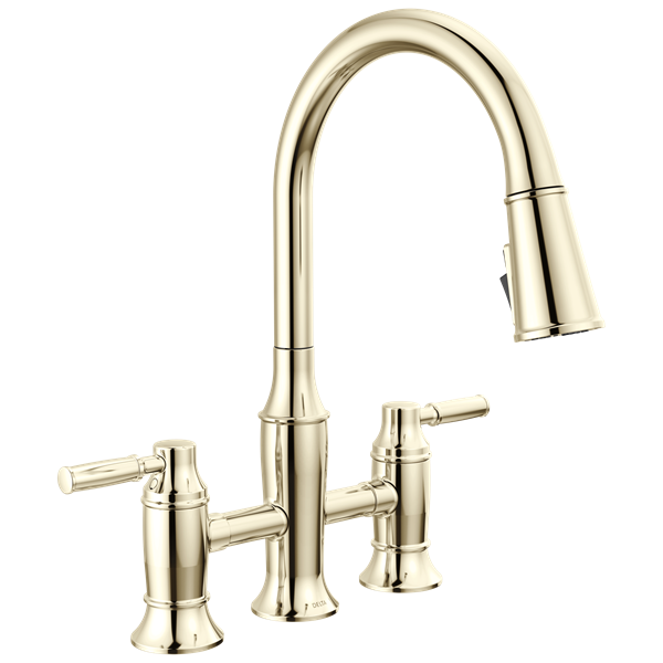 Delta - Renaldi Two Handle Pull-Down Bridge Kitchen Faucet