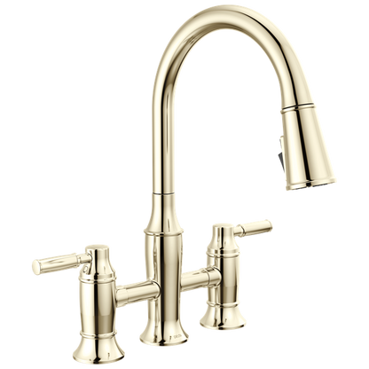 Delta - Renaldi Two Handle Pull-Down Bridge Kitchen Faucet