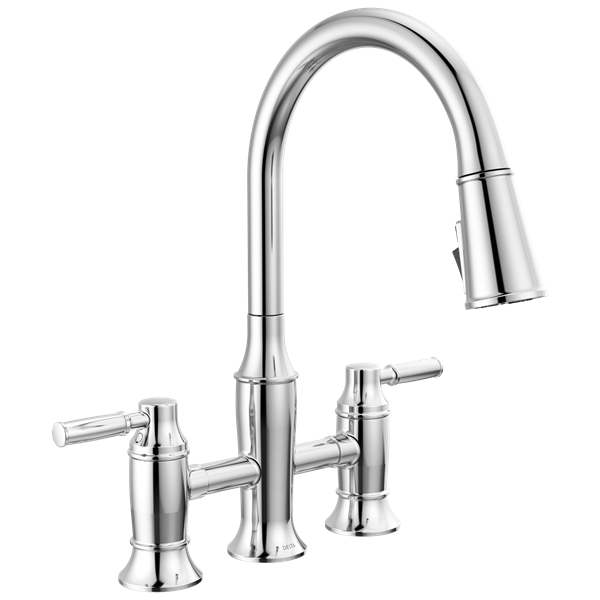 Delta - Renaldi Two Handle Pull-Down Bridge Kitchen Faucet