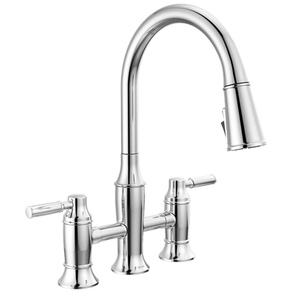 Delta - Renaldi Two Handle Pull-Down Bridge Kitchen Faucet