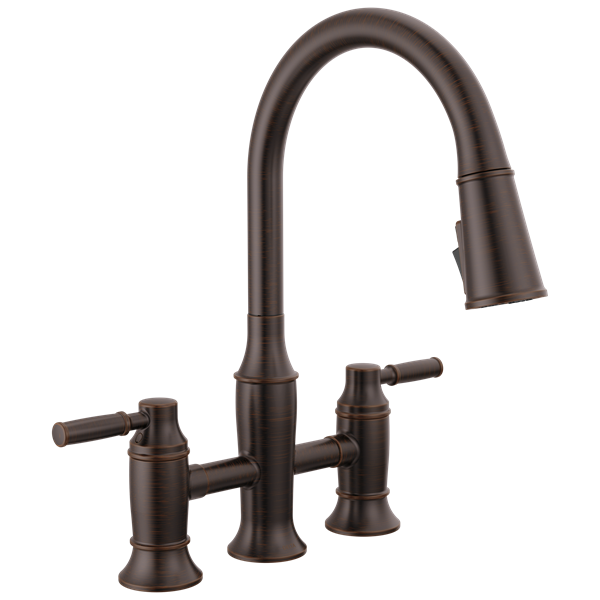 Delta - Renaldi Two Handle Pull-Down Bridge Kitchen Faucet