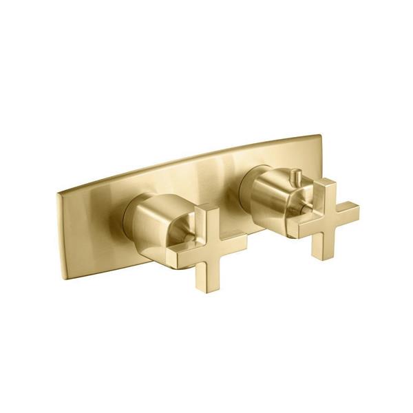 Flusso - 3/4 Inch Horizontal Thermostatic Shower Valve & Trim - 2 Output