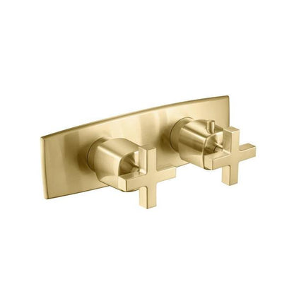 Flusso - 3/4 Inch Horizontal Thermostatic Shower Valve & Trim - 2 Output