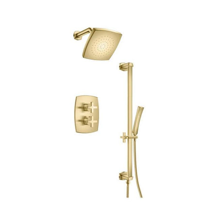 Flusso - Two Output Shower Set With Shower Head, Hand Held And Slide Bar