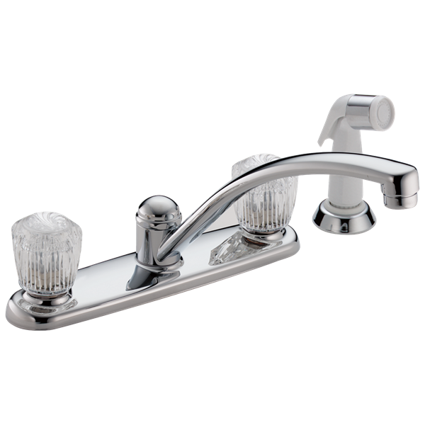 Delta - 2100 / 2400 Series Two Handle Kitchen Faucet With Spray