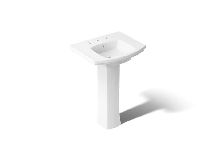 Kohler - Kelston 23-3/4 Inch Rectangular Pedestal Bathroom Sink - 8Cc Holes