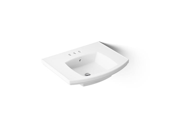 Kohler - Kelston 23-3/4 Inch Rectangular Pedestal Basin Only - 4Cc Holes