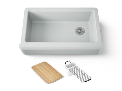 Kohler - Riverby 35-3/4 Inch Undermount Single-Bowl Farmhouse Workstation Kitchen Sink