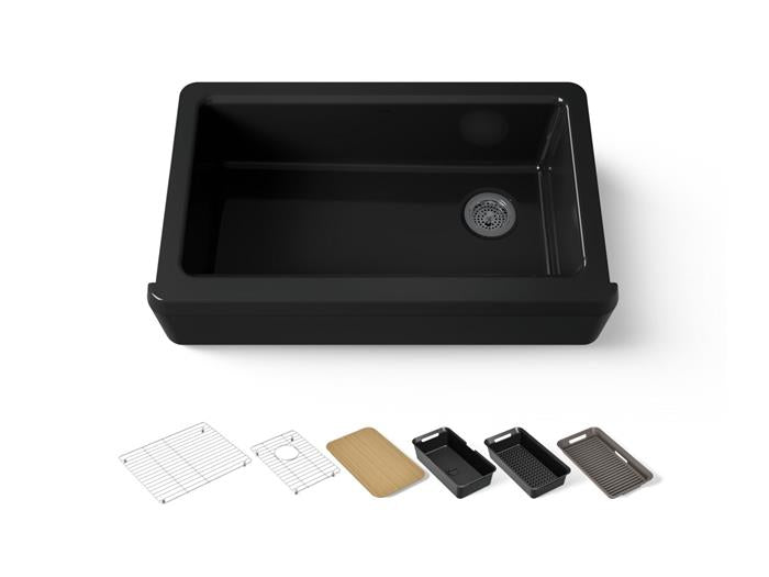 Kohler - Riverby 35-3/4 Inch Undermount Single-Bowl Farmhouse Workstation Kitchen Sink
