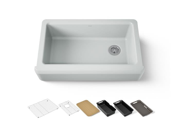 Kohler - Riverby 35-3/4 Inch Undermount Single-Bowl Farmhouse Workstation Kitchen Sink