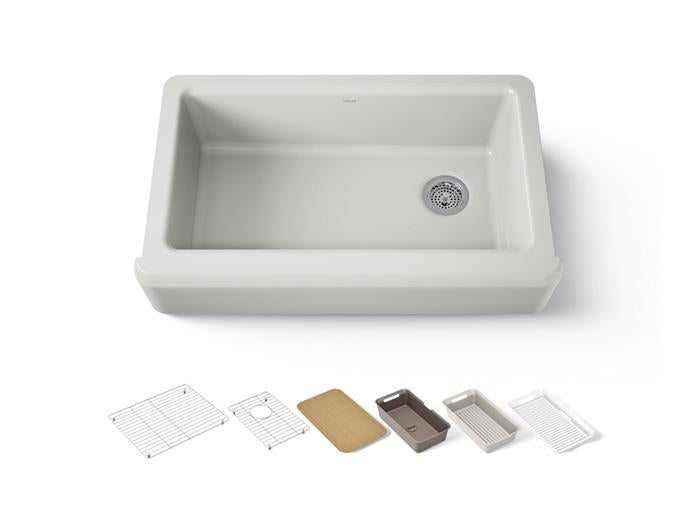 Kohler - Riverby 35-3/4 Inch Undermount Single-Bowl Farmhouse Workstation Kitchen Sink