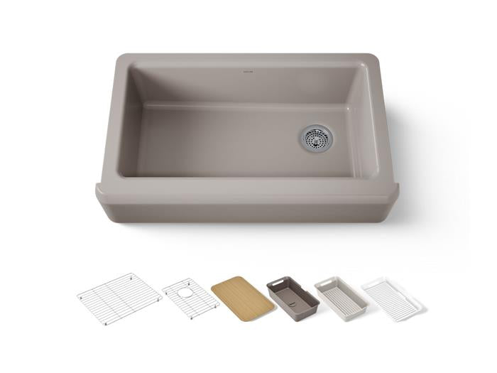 Kohler - Riverby 35-3/4 Inch Undermount Single-Bowl Farmhouse Workstation Kitchen Sink