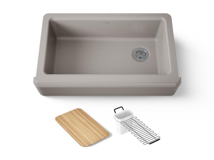 Kohler - Riverby 35-3/4 Inch Undermount Single-Bowl Farmhouse Workstation Kitchen Sink