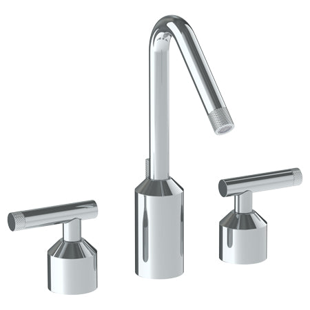 Watermark - Urbane Deck Mounted 3 Hole Extended Lavatory Set With Angled Spout