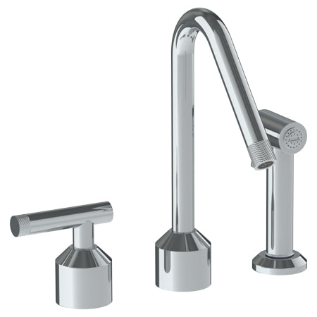 Watermark - Urbane Deck Mounted 3 Hole Kitchen Set With Angled Spout- Includes Side Spray