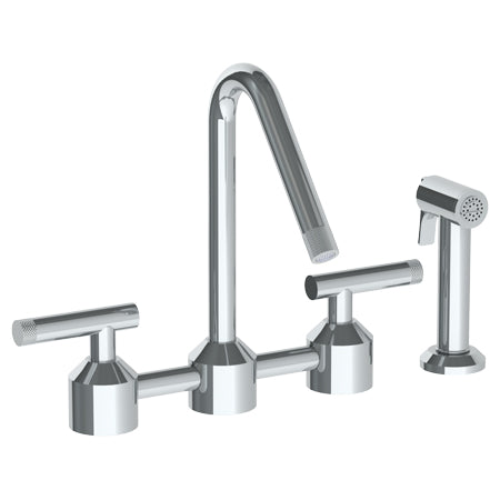 Watermark - Urbane Deck Mounted Bridge Kitchen Faucet With Independent Side Spray