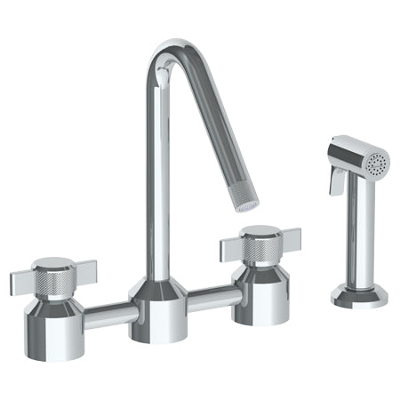 Watermark - Urbane Deck Mounted Bridge Kitchen Faucet With Independent Side Spray