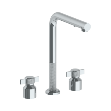 Watermark - Urbane Deck Mounted 3 Hole Square Top Kitchen Faucet with Pull Out Spray