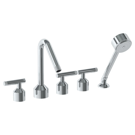 Watermark - Urbane Deck Mounted 5 Hole Bath Set With Angled Spout