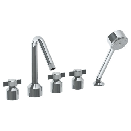 Watermark - Urbane Deck Mounted 5 Hole Bath Set With Angled Spout