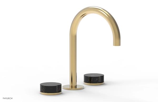 Phylrich - Circ Widespread Faucet High Spout - Marble Handles