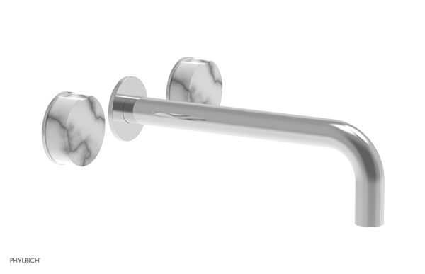 Phylrich - Circ 10 Inch Wall Lavatory Set With Marble Handles