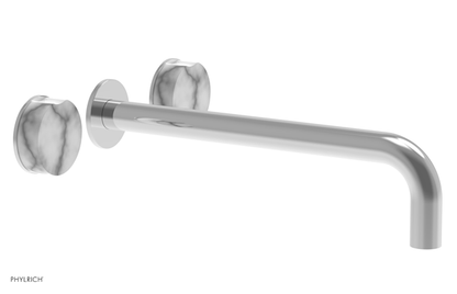 Phylrich - Circ 12 Inch Wall Lavatory Set With Marble Handles