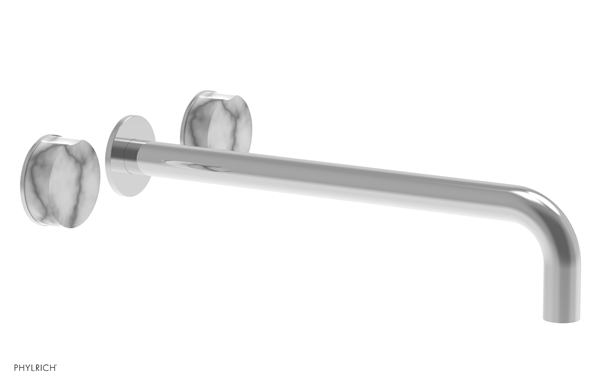 Phylrich - Circ 14 Inch Wall Lavatory Set With Marble Handles
