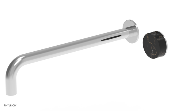 Phylrich - Circ 14 Inch Single Handle Wall Lavatory Set With Marble Handles