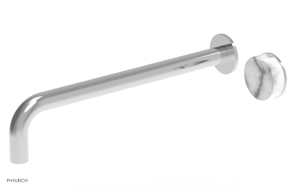 Phylrich - Circ 14 Inch Single Handle Wall Lavatory Set With Marble Handles