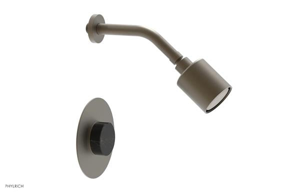 Phylrich - Circ Pressure Balance Shower Set - Black Marble Handle