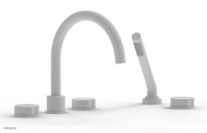 Phylrich - Circ Deck Tub Set with Hand Shower High Spout - Round Handles