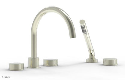 Phylrich - Circ Deck Tub Set with Hand Shower High Spout - Round Handles