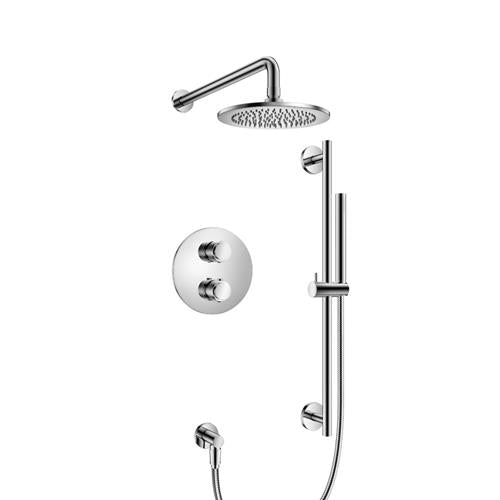 Flusso - Two Output Shower Set With Shower Head, Hand Held And Slide Bar