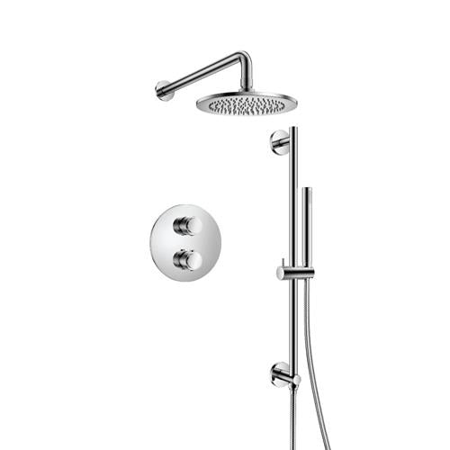 Flusso - Two Output Shower Set With Shower Head, Hand Held And Slide Bar