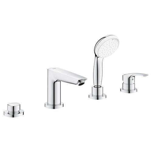 Grohe - 4-Hole Single Handle Deck Mount Roman Tub Faucet With 1.75 GPM Hand Shower
