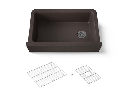 Kohler - Cairn 34 Inch Undermount Single-Bowl Farmhouse Kitchen Sink With Fluted Design