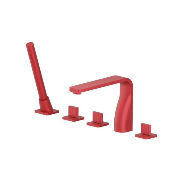 Flusso - Five Hole Deck Mounted Roman Tub Faucet With Hand Shower