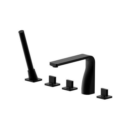 Flusso - Five Hole Deck Mounted Roman Tub Faucet With Hand Shower