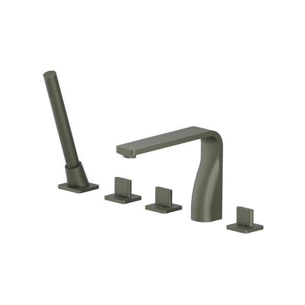 Flusso - Five Hole Deck Mounted Roman Tub Faucet With Hand Shower