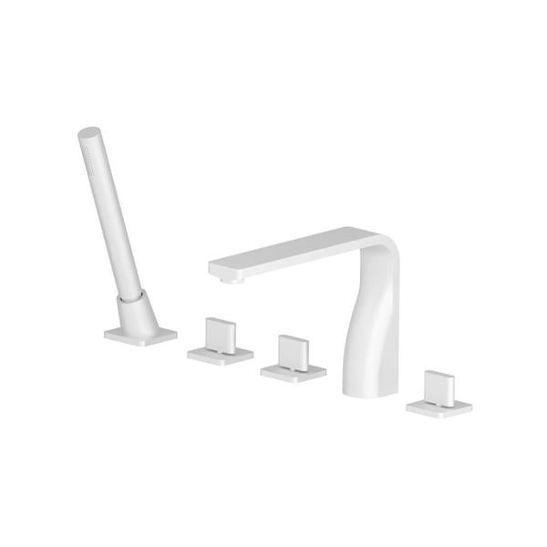 Flusso - Five Hole Deck Mounted Roman Tub Faucet With Hand Shower