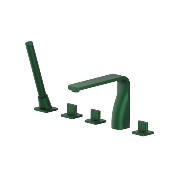 Flusso - Five Hole Deck Mounted Roman Tub Faucet With Hand Shower